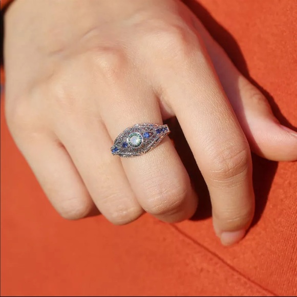 New Women’s 925 Silver Sapphire Ring - Picture 5 of 5